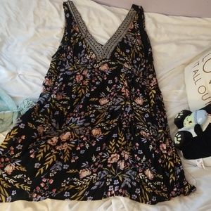 Black floral Francesca's dress